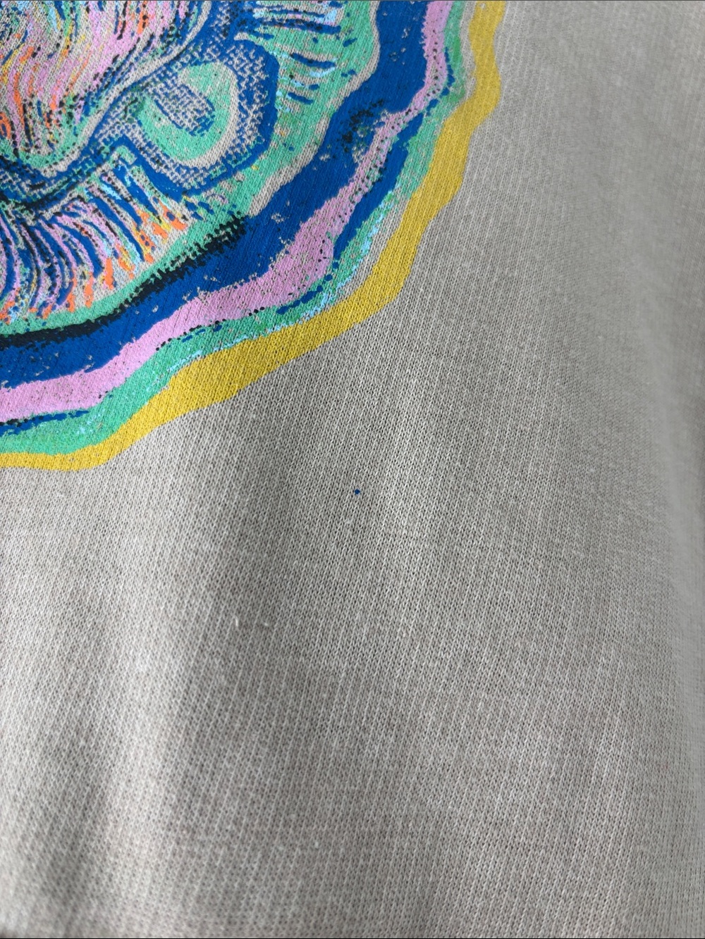 NIRVANA Beige Hoodie with Multicolor Smiley Graphic men’s size medium - Picture 4 of 5